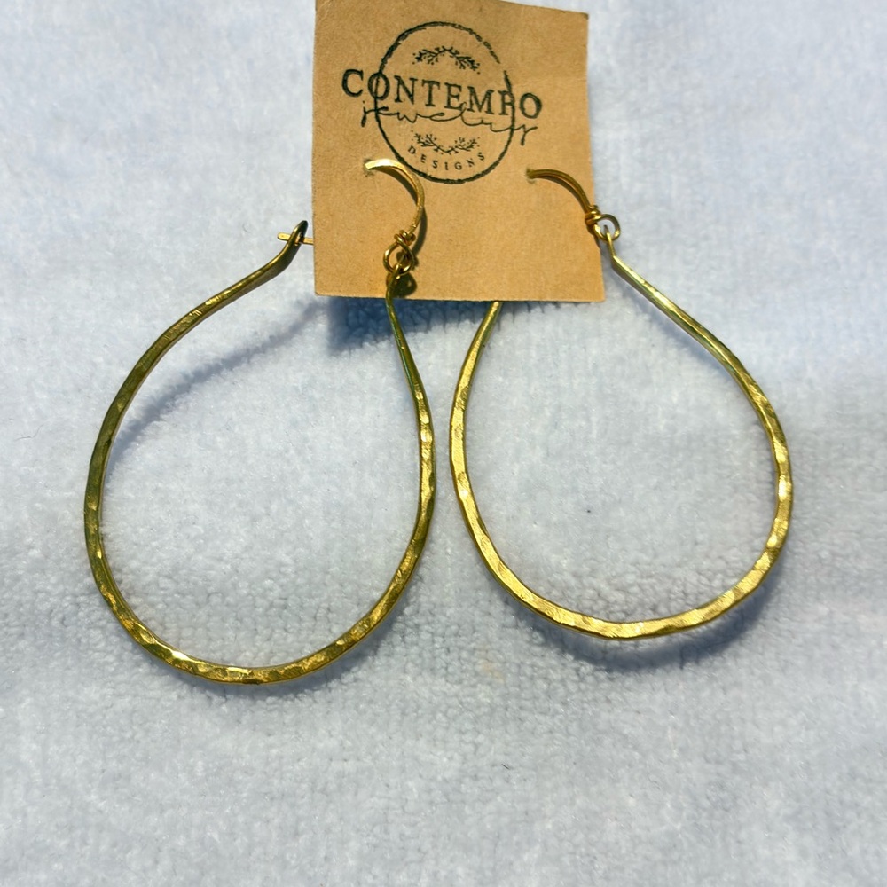 Contempo Gold Teardrop Earrings